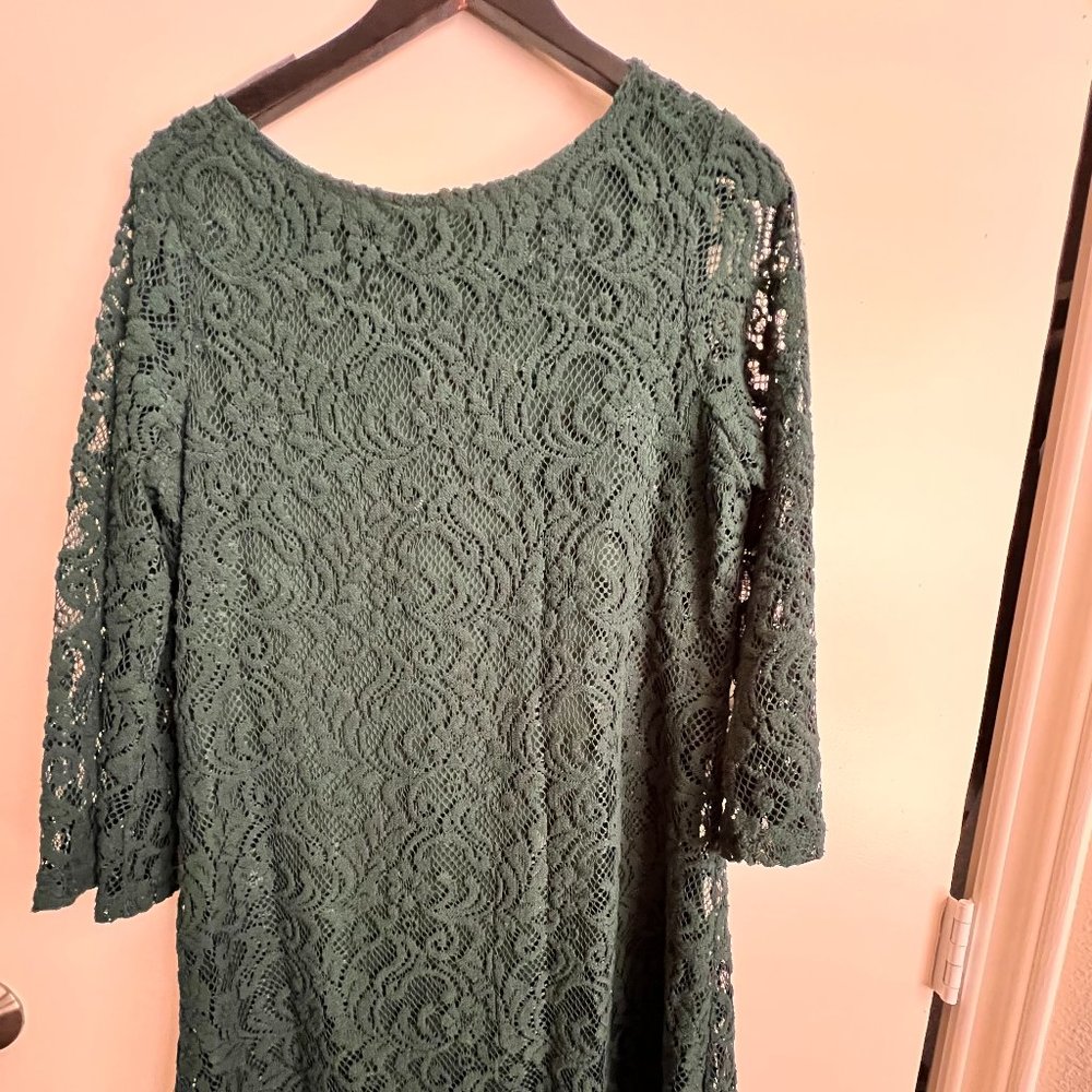 Green embroidered dress